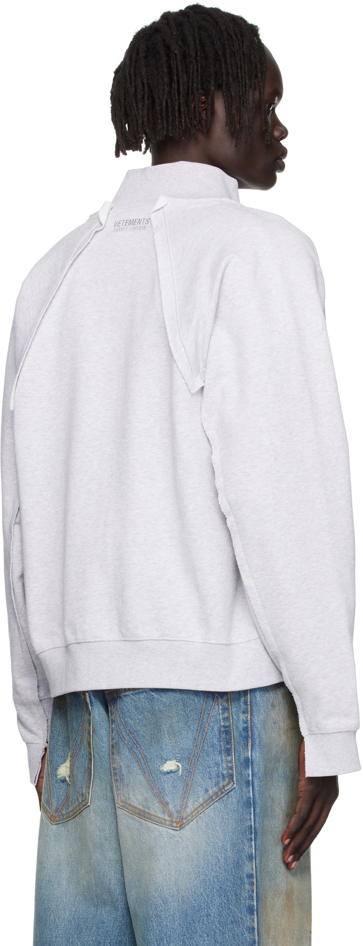 VETEMENTS Gray 'Amsterdam' Patched Zip Sweatshirt