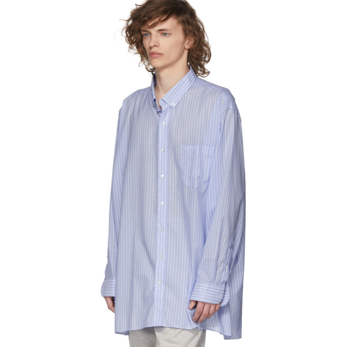 Vetements Blue and White Striped Light Oversized Shirt Vetements