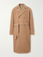 De Bonne Facture - Belted Double-Breasted Brushed Wool and Camel Hair-Blend Coat - Neutrals