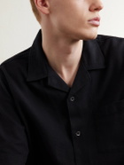 Corridor - Convertible-Collar Cotton-Hopsack Shirt - Black
