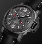 Panerai - Luminor Luna Rossa Challenger Automatic GMT and Flyback Chronograph 44mm Titanium and Leather Watch - Black