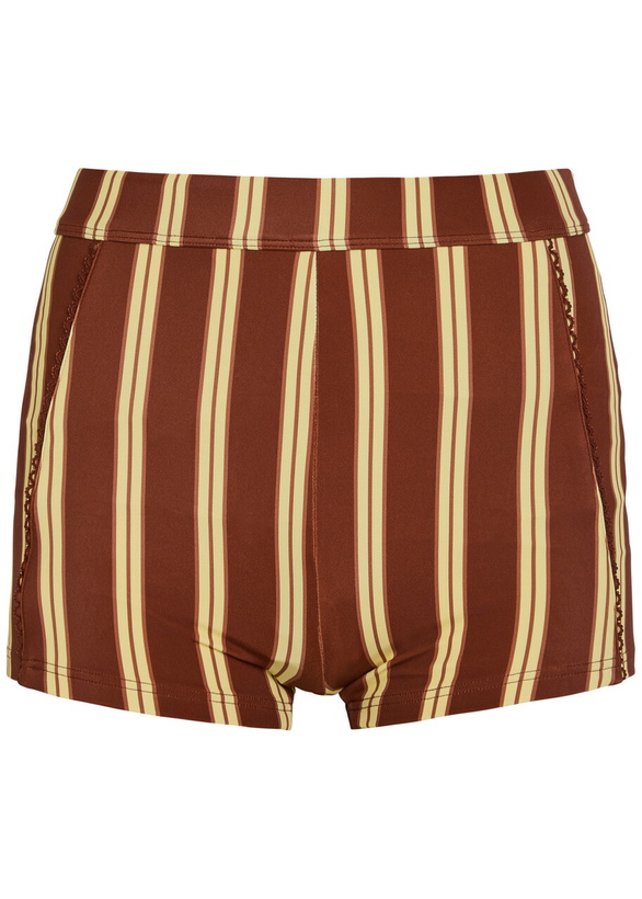 Photo: Damson Madder Trudi Striped Swim Shorts Brown