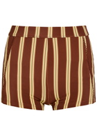 Damson Madder Trudi Striped Swim Shorts Brown