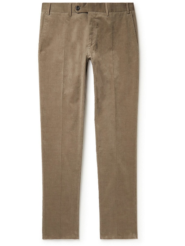 Photo: Canali - Slim-Fit Stretch-Cotton Corduroy Suit Trousers - Neutrals
