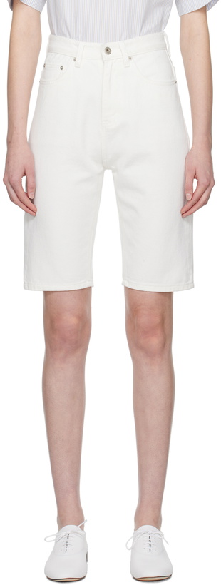 Photo: Nothing Written White 'Half White' Denim Shorts