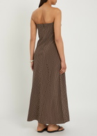Matteau Polka dot Silk Midi Dress Brown