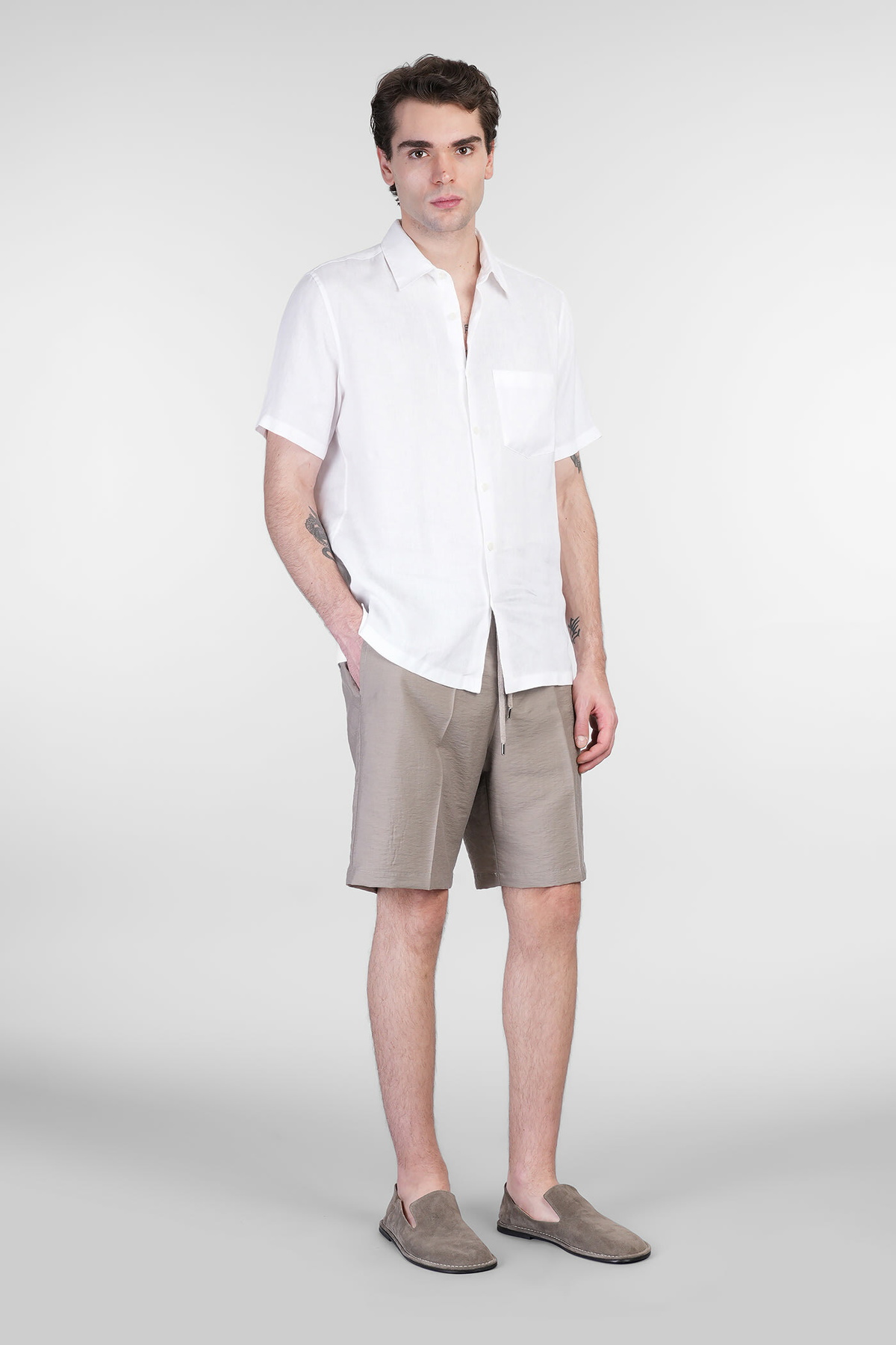 Theory Shirt In White Linen