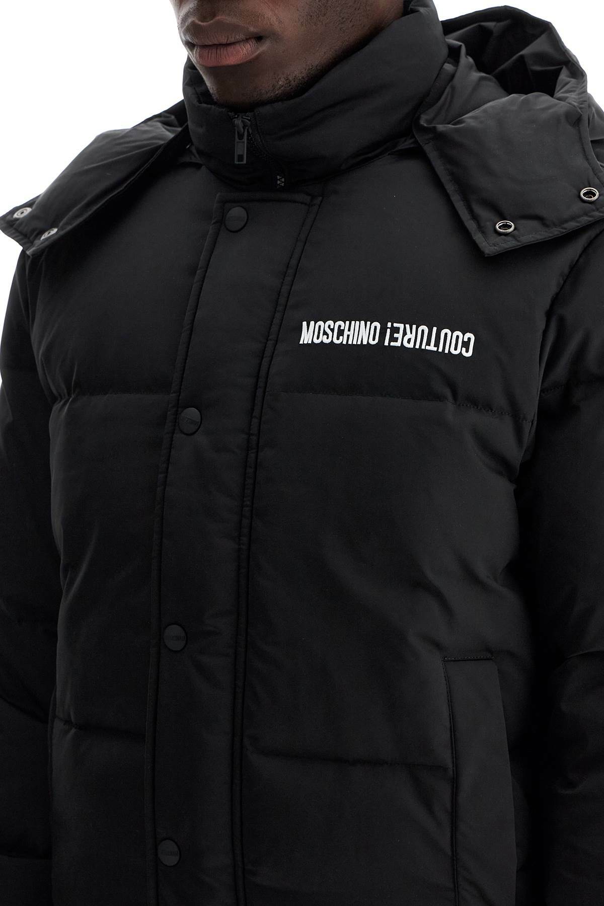 MOSCHINO high-neck down jacket with hood Black Moschino