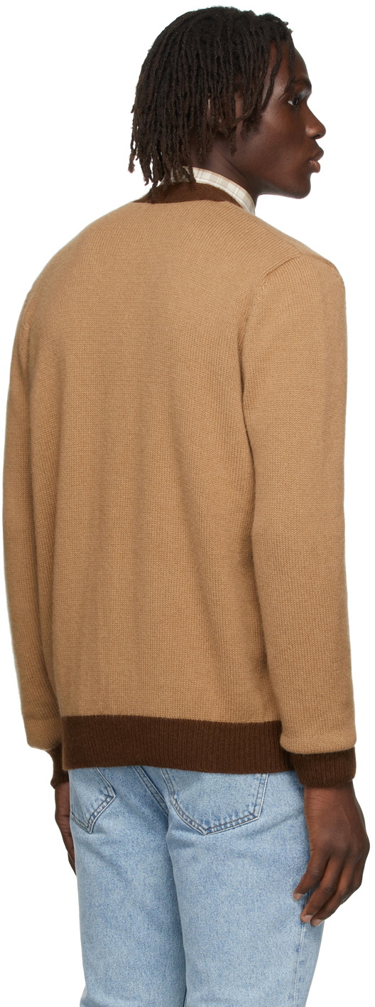 Ernest W. Baker Beige & Brown Colorblock Cardigan Ernest W. Baker