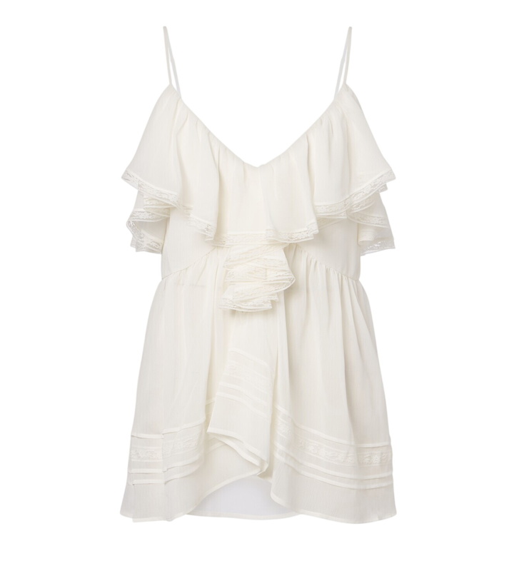 Photo: Xu Zhi Ruffled lace-trimmed top