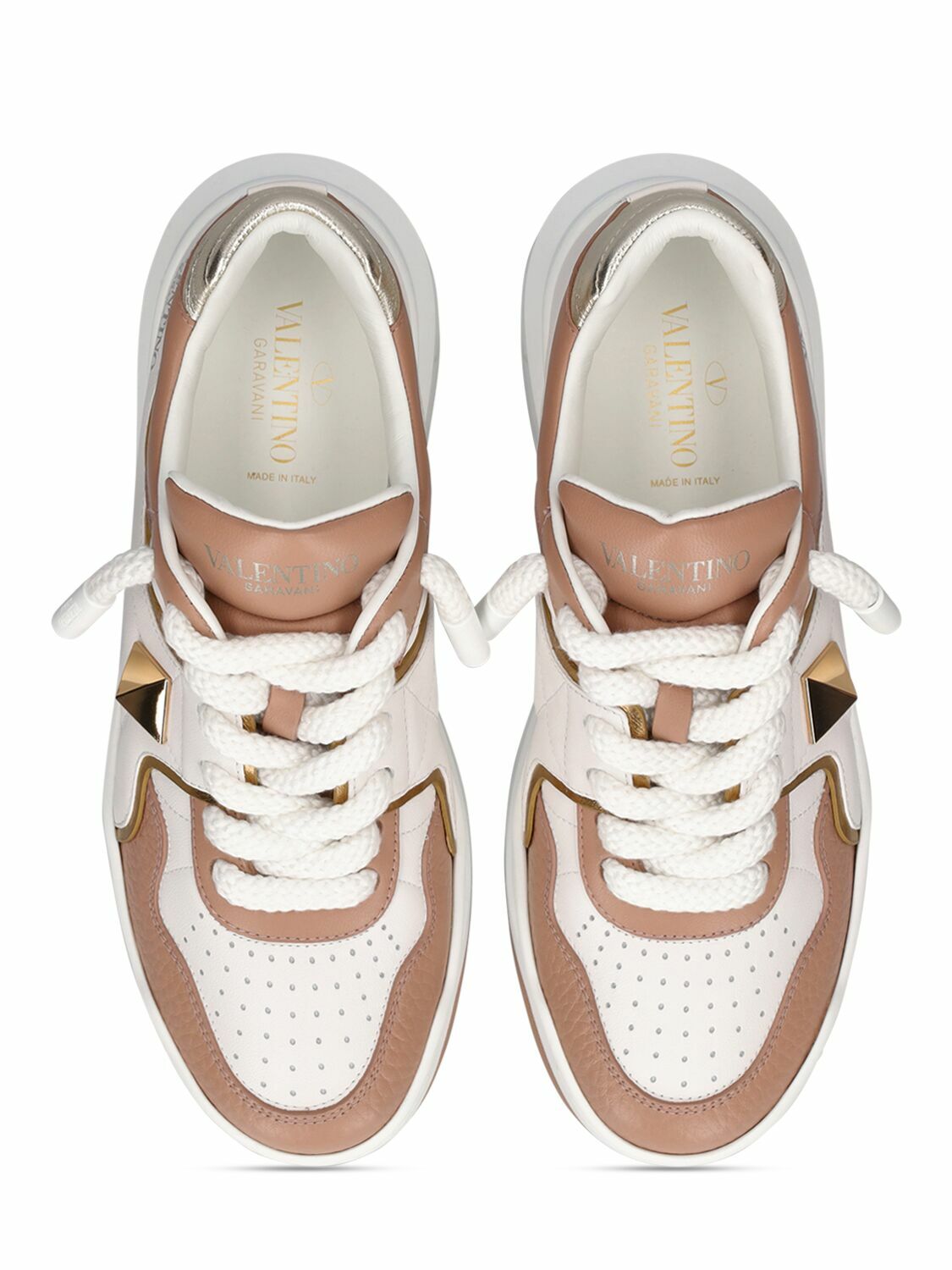 VALENTINO GARAVANI - 50mm One Stud Leather Sneakers