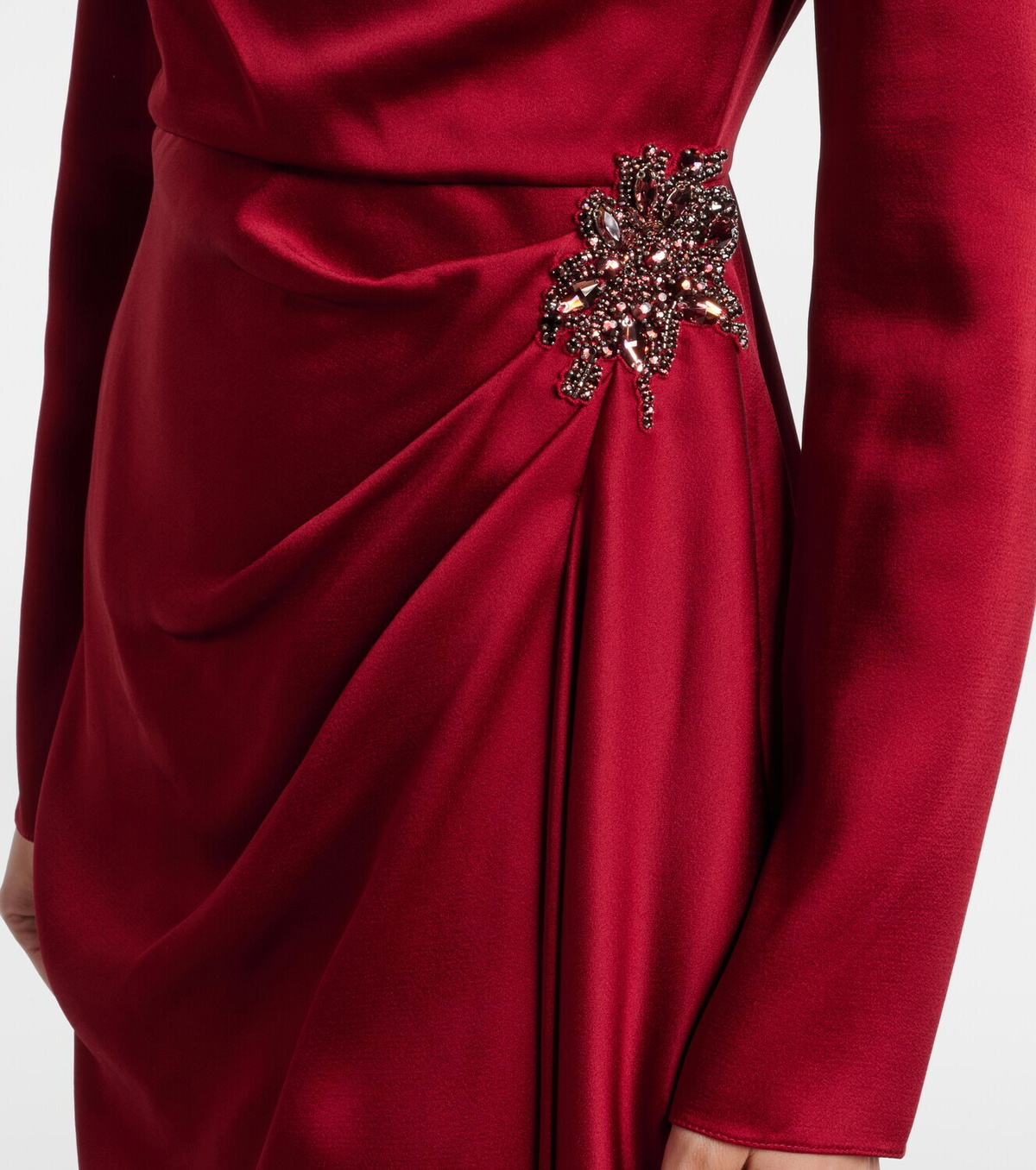 Erdem Crystal-embellished satin cady cocktail dress Erdem