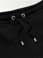 BALMAIN - Logo-Embossed Panelled Cotton-Jersey Sweatpants - Black