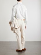 Barena - Straight-Leg Pleated Cotton-Drill Trousers - Neutrals