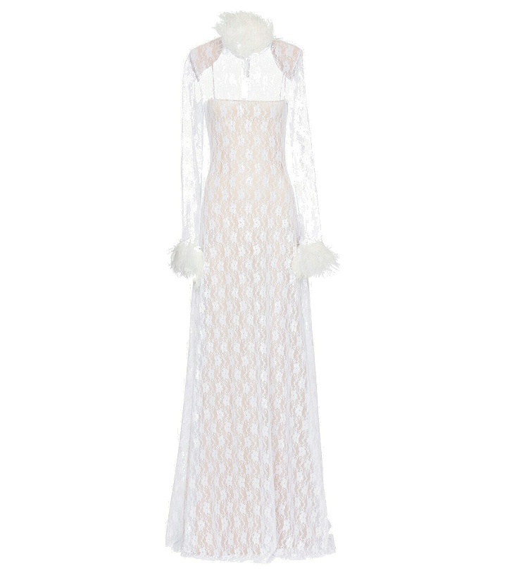 Photo: Christopher Kane - Bridal feather-trimmed lace gown