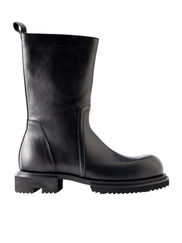 Photo: Rick Owens - Creeper Gabe Washed Leather Boots - Black