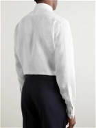 Ralph Lauren Purple label - Pleated Linen Tuxedo Shirt - White