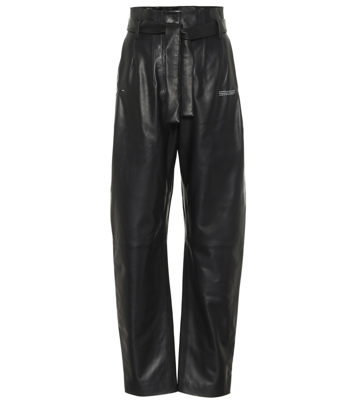 Photo: Off-White - High-rise straight leather pants