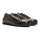 Brioni Black Lambskin Low-Top Sneakers