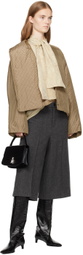 UMBER POSTPAST Brown Checkered Insulated Scarf Jacket