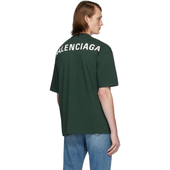 Balenciaga Green Logo Regular T-Shirt