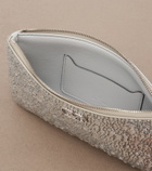 Valentino Garavani VLogo Swarovski®-embellished leather pouch