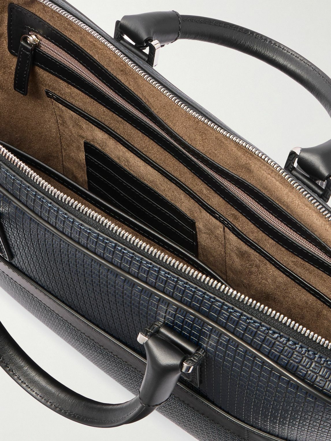 Serapian - Leather-Trimmed Stepan Monogrammed Coated-Canvas Briefcase
