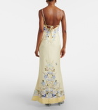 Self-Portrait Floral silk satin maxi dress