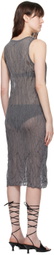 Filippa K Gray Crinkled Midi Dress