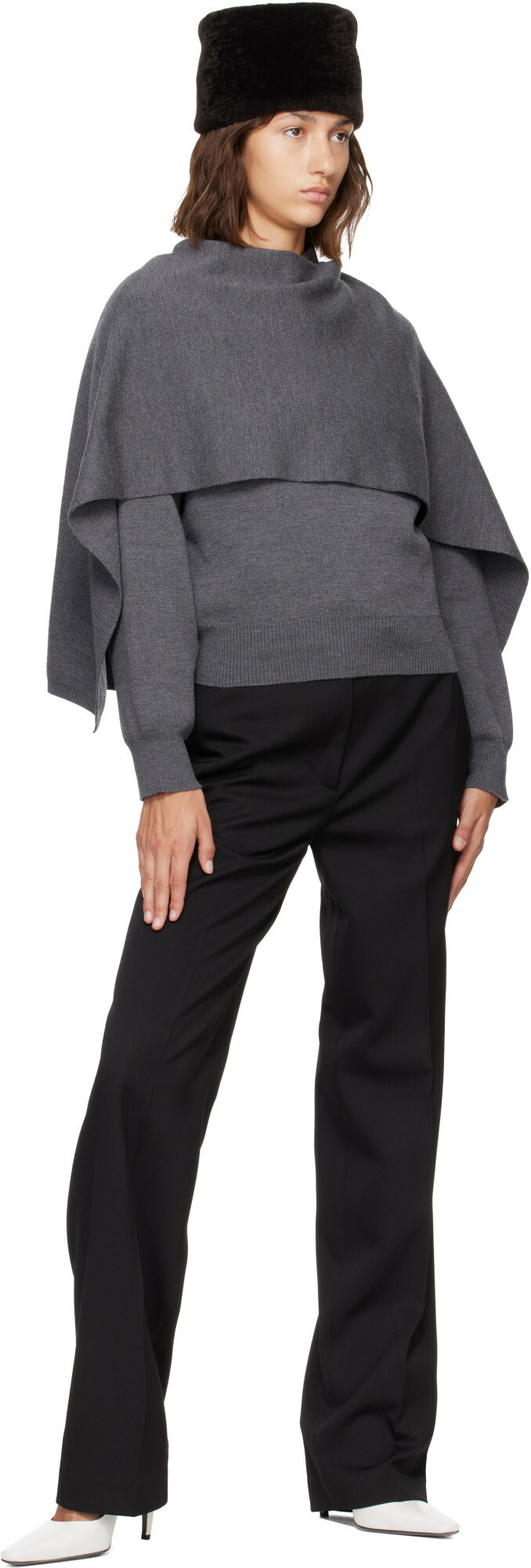 Róhe Gray Cape Sweater