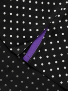 Ralph Lauren Purple label - Camp-Collar Polka-Dot Lyocell Shirt - Black