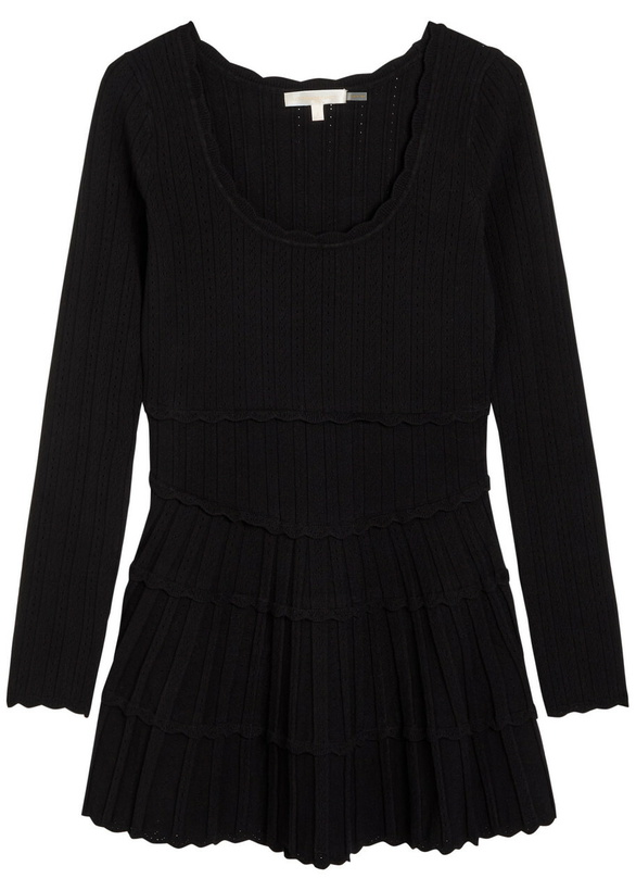 Photo: Loveshackfancy Lavender Pointelle Knit Mini Dress Black
