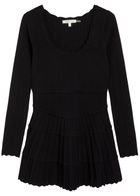 Loveshackfancy Lavender Pointelle Knit Mini Dress Black