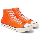 Converse - Lucky Star Faded Glory Rubber-Trimmed Canvas High-Top Sneakers - Orange