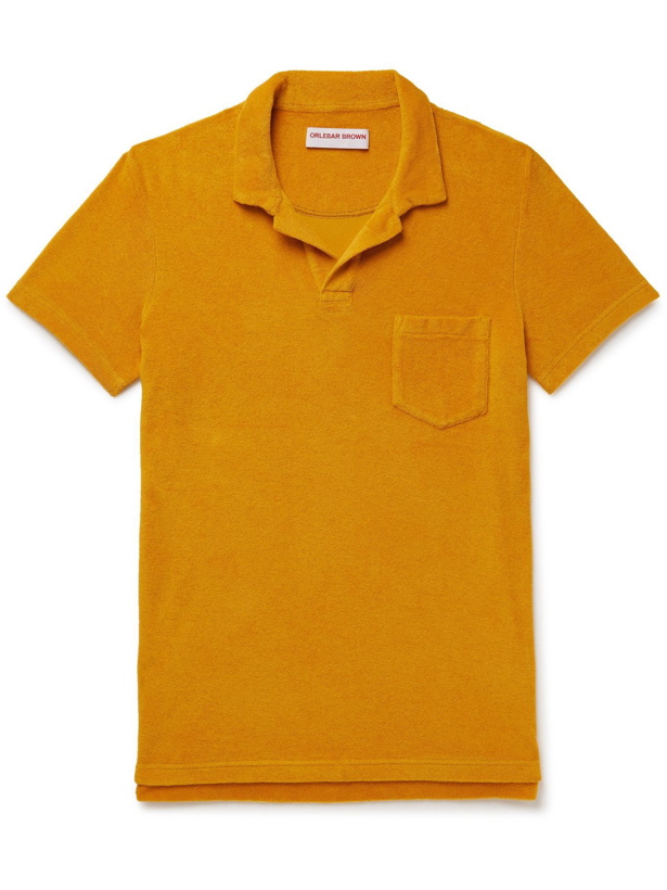 Photo: ORLEBAR BROWN - Slim-Fit Cotton-Terry Polo Shirt - Gold