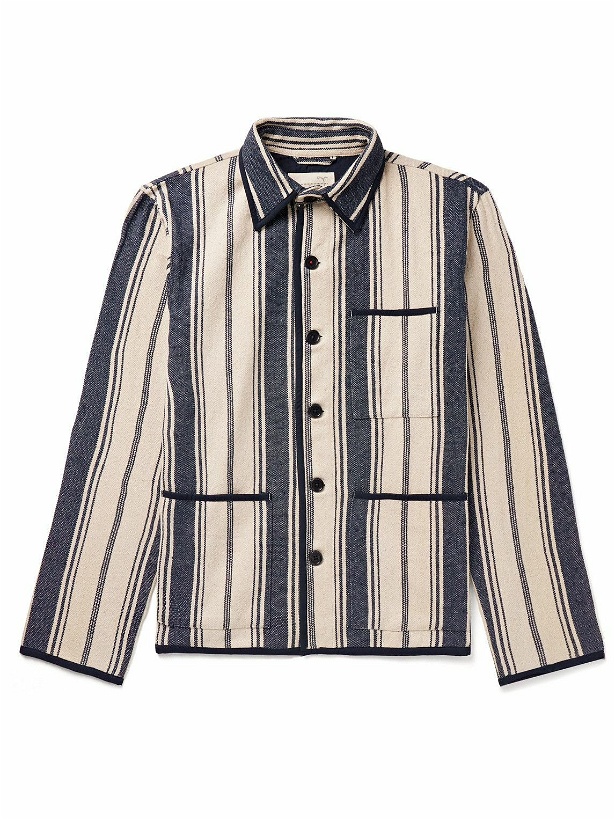 Photo: Kardo - Paris Striped Cotton-Canvas Jacquard Jacket - Neutrals