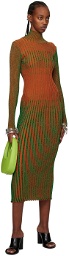 Jean Paul Gaultier Orange & Green 'The Cyber' Midi Dress