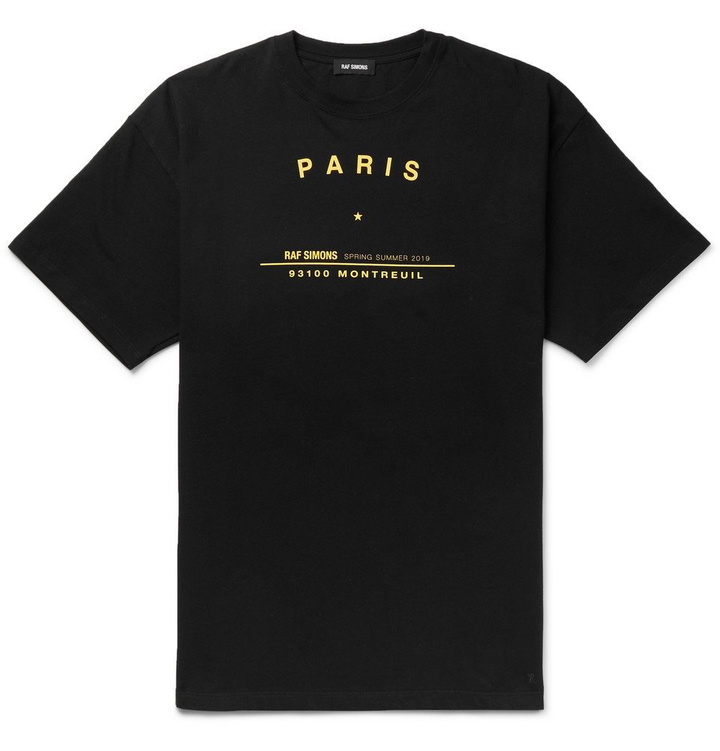 Photo: Raf Simons - Printed Cotton-Jersey T-Shirt - Men - Black