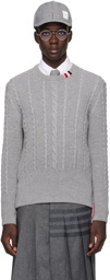 Thom Browne Gray Crewneck Sweater