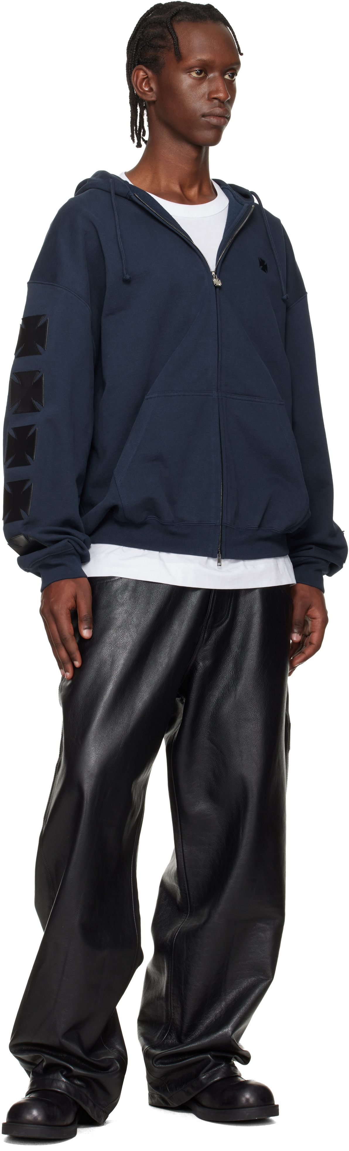 VETEMENTS Black Hip-Hop Leather Pants