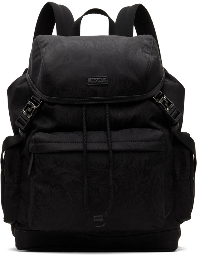 Photo: Versace Black Neo Nylon Jacquard Backpack