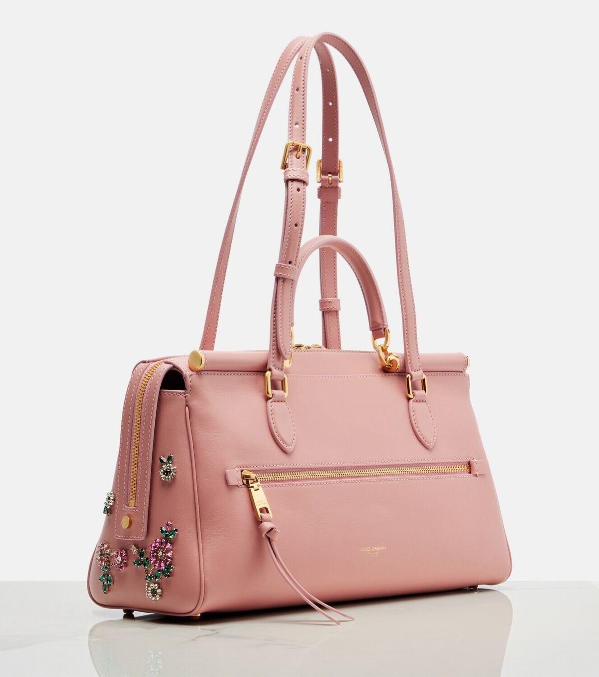 Dolce&Gabbana Vittoria Large embellished leather tote bag