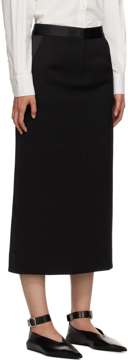 Recto Black Tailored Maxi Skirt Recto