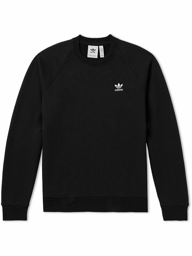 Photo: adidas Originals - Essential Logo-Embroidered Cotton-Blend Jersey Sweatshirt - Black