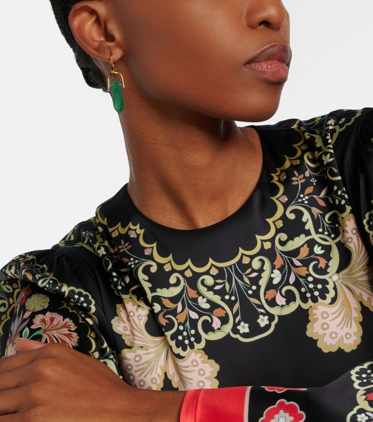 La DoubleJ Pillar embellished gold-plated earrings