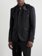 Sacai - Grain De Poudre and Shell Hooded Blazer - Black