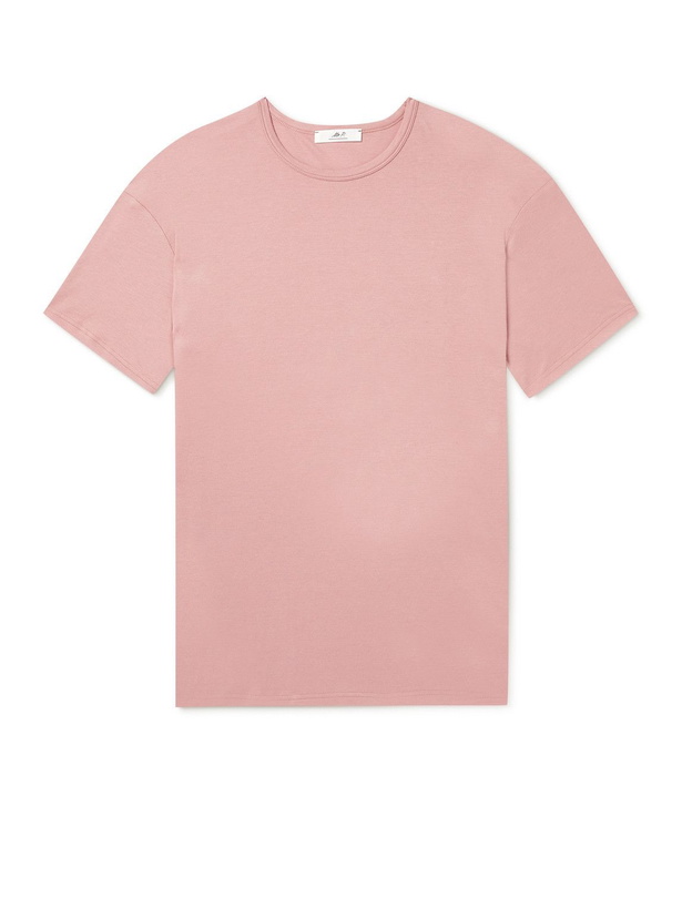 Photo: Mr P. - Cotton and Silk-Blend Jersey T-Shirt - Pink
