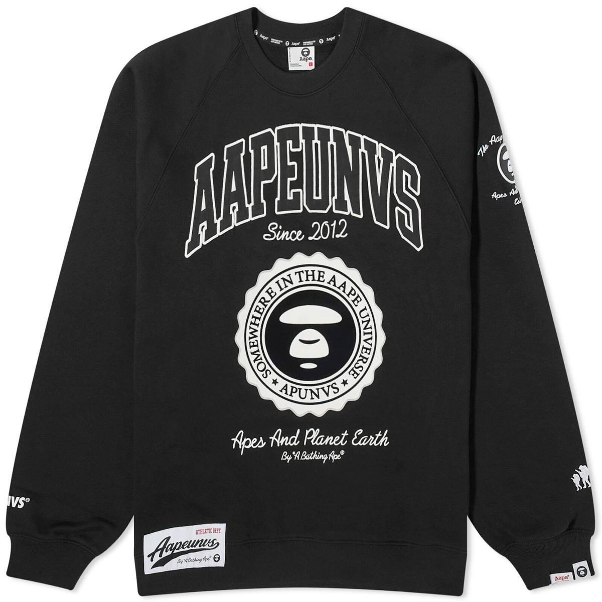 Men's AAPE College Devil Crew Sweat in Navy AAPE by A Bathing Ape