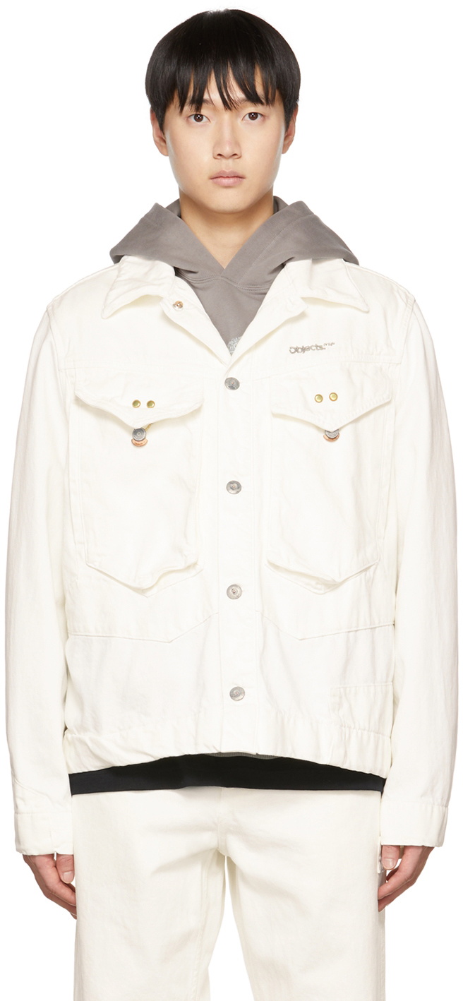 Objects IV Life White Paneled Denim Jacket