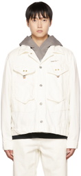 Objects IV Life White Paneled Denim Jacket